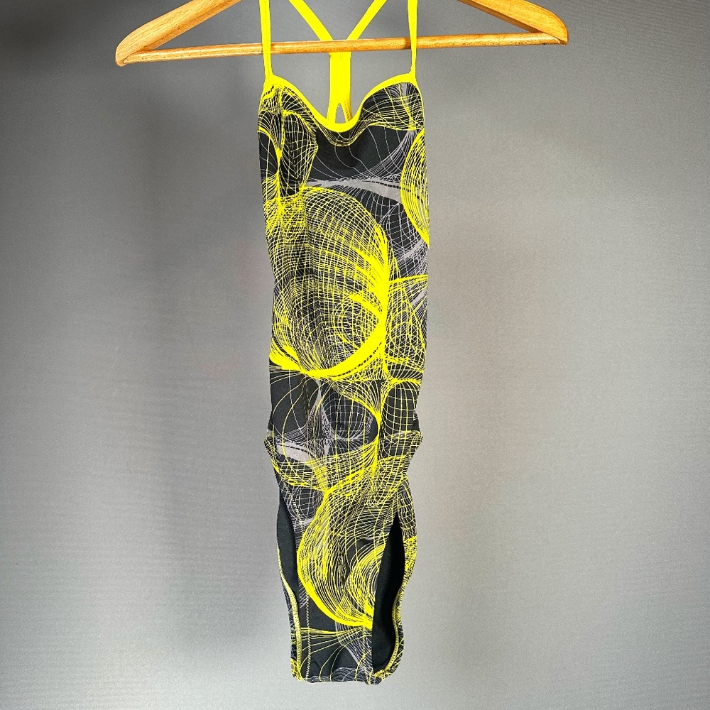 Speedo Women's Cyclone Strong Back Endurance+ One Piece Swimsuit Yellow Size 30